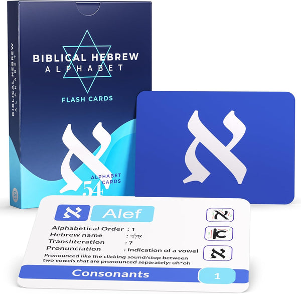 Hebrew Biblical Alphabet Flash Cards - Alef Bet 48 Letter Educational Jewish Language Learning Resource for Classroom