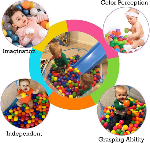 Portable Cute Blue Hexagon Children Ball Pit, Indoor/Outdoor Easy Folding Play Pool with Carry Tote