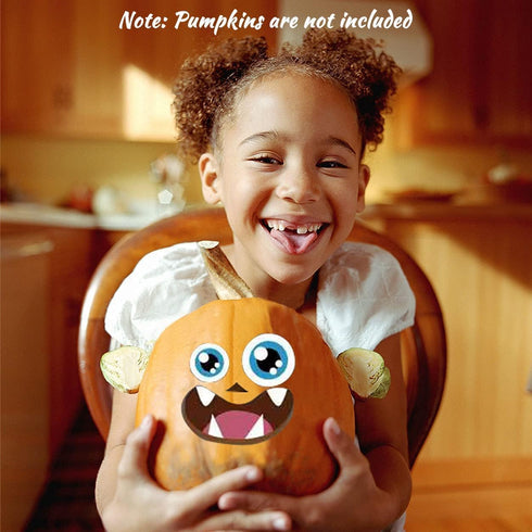Halloween Pumpkin Decorating Craft Stickers, 48 Pack Mini Face Stickers for Kids Toddlers Treats Party Favors