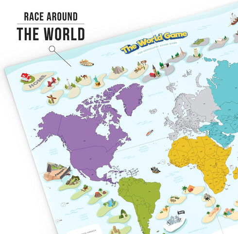 2-5 The World Game - Fun Geography Board Game - Educational Game for Kids & Adults - Cool Learning Gift Idea