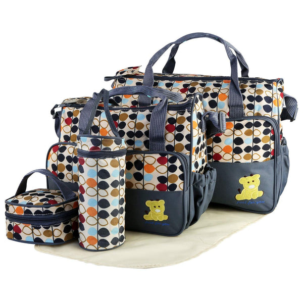 iMounTEK Diaper Bags Tote,5Pcs baby diaper Convertible Baby Bags with Changing Pad