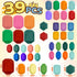 MEGRANATE 39PCS 3+ Montessori Wooden Stacking Rocks Toys Colorful Stacking Stones Building Blocks Games Sensory Toy