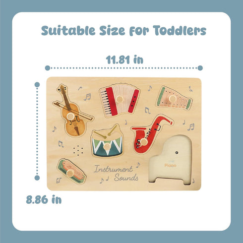 18M+ Freniland Musical Instruments Sound Puzzle for Toddlers, Wooden Music Sound Puzzle, Montessori Educational Toy