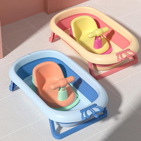 TTETTZ Bath Seat Bathtub Seat for Bathing, Yellow Pink
