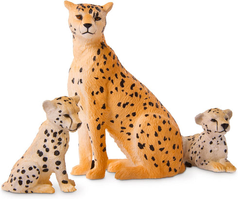 Terra by Battat – 4 Pieces Cheetah Family – 1 – 4-Inch Plastic Figurines for Kids, Educational Toy Figures