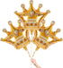 3 Pcs Large Gold Crown Balloons (38.2" x 35.4") - Durable Princess Birthday Party Decorations for Photoshoots,
