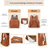 Backpack, 14 Leather Diaper Bag Pockets, Fashion Diaper Bag Leather with Changing Pad, Stroller Straps, Travel
