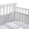 BreathableBaby Breathable Mesh Liner for Full-Size Cribs, Classic 3mm Mesh, Gray Clover