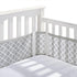 BreathableBaby Breathable Mesh Liner for Full-Size Cribs, Classic 3mm Mesh, Gray Clover