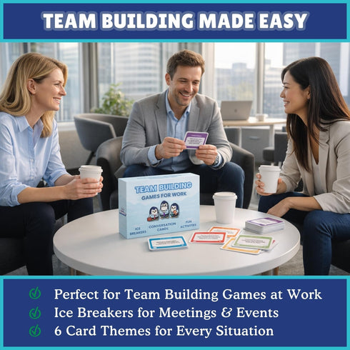200 Team Building Games for Work Conversation Cards for Team Building. Fun Office Games and Conversation Starter Cards