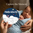 CLHHM 6" Hello World Birth Announcement Round Birch Wood Newborn Sign for Nursery Hospital & Baby Shower, Personalized