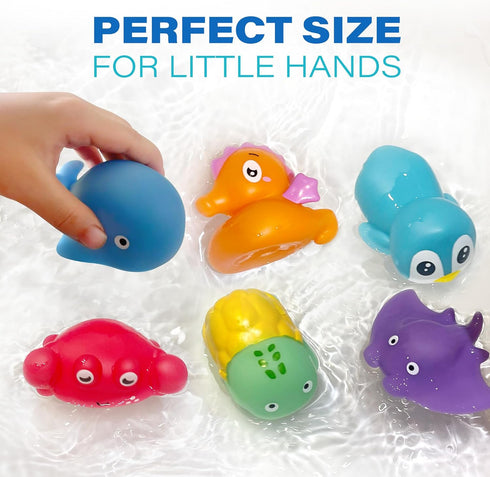 6PCS 1-3, 2-4, BenBen Bath Toy, Color Changing Bath Toys for Kids Ages No Holes Baby Bath Toys for Toddlers Ocean Sea