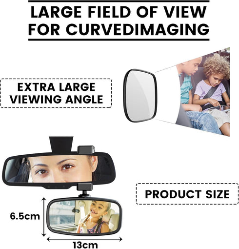 Baby Car Mirror for Rear Facing Car Seats, Wide Field of View, Easily Monitor Babies and Pets in All Cars