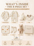 Set, 8-Piece 0-3 3-6 Newborn Baby Gift Cotton Baby Clothes Gift Box for Months and Months, Baby Shower Welcome Gift