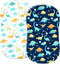 PHF Soft Bassinet Sheet Set, 2 Pack Silky Comfy Breathable Cradle Sheets for Baby Boys Girls, Universal Fit, Dinosaur