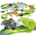 174 PCS Flexible Dinosaur Train Tracks and Race Cars Playset with 8