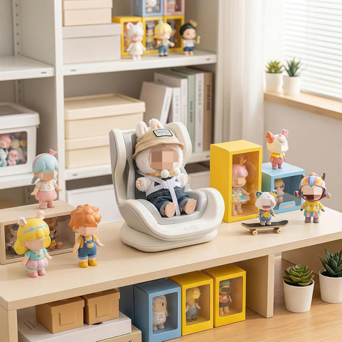 Xinbalove 17cm Dolls car seat with Air Vent Clip, Magnetic Doll Car Seat Holder, Universal Action Figure Sofa