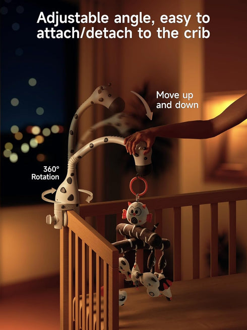 0 3 6 9 TUMAMA Baby Crib Mobile, Nursery Musical Mobile with Remote Control,Projection Night Light, Music and White
