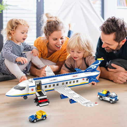510 Set, 6 IN1 6-12+ WINGIFT Pcs City Passenger Airplane Building Plane Building Blocks Toys, STEM Aircraft Bricks