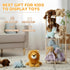Bedroom(42 inchMedium) POIKSHARK Corner Stuffed Animal Storage & Organizer, Wooden Cute Animal Holder with Partitions