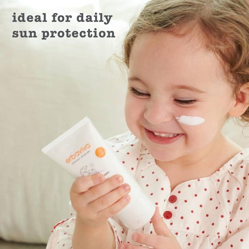 2.5 Erbaviva Organic Baby Sunscreen Ounce - Coral Reef Safe, Natural, UVA & UVB Protection, Water Resistant, Infused