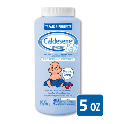 Caldesene 5 oz, 7-Pack Baby Cornstarch Powder with Zinc Oxide