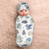 Qwalnely Dragon Swaddle Blanket with Hat for Baby, Swaddling Dragon Theme Baby Stuff