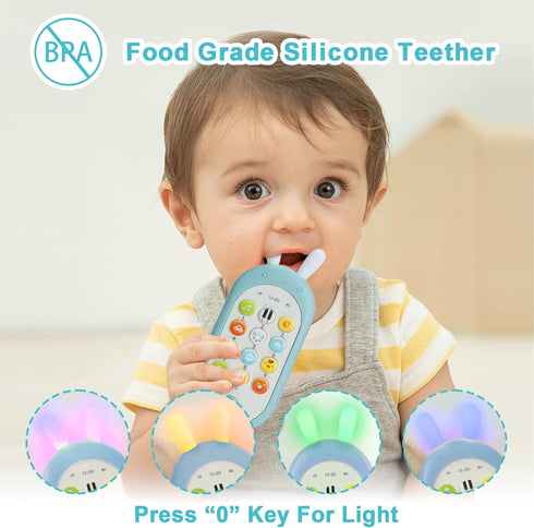 12 6 12 Richgv Baby Cell Phone Toy - Sensory Learning Toys with Functions, Light & Multi Sound Effects, Teething Toys