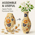 Enirunly 3D 160-Piece Puzzle Vase Curved Plastic Jigsaw with Detachable Water Cup DIY Decorative Flower Vase for Adults