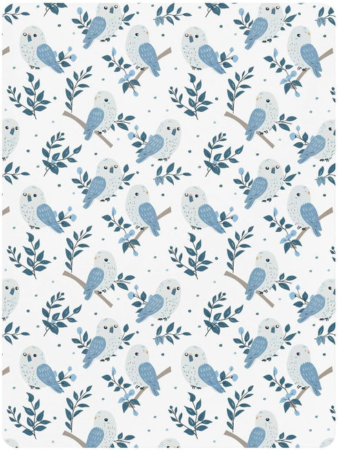 miaozhen 1 Pack 52x28 Cotton Crib Sheets for Baby Boys Girls Soft Breathable Baby Blue Playful Kea Toddler Mattress