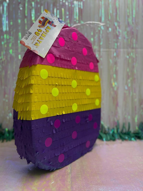 APINATA4U Handmade Easter Egg Pinata with Multicolor Polka Dots, Easter Theme Birthday Decorations, Gender Reveal Party