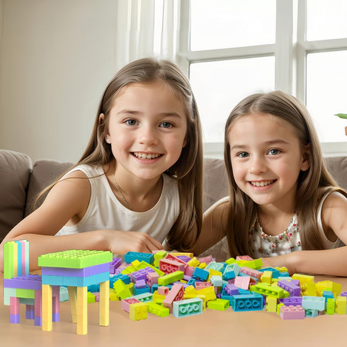 Classic Building Bricks Playset, 1000 Pieces Bulk Blocks Set, STEM Toys for Kids 4+ Years Old, Compatible with All