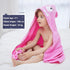 MICHLEY Animal Face Hooded Baby Towel Cotton Bathrobe for Boys and Girls, 0-6 Year, Pink
