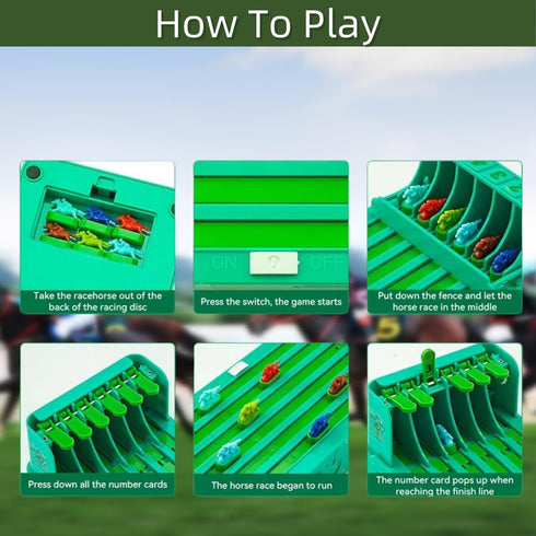 6-Horse Electronic Horse Race Board Game, Horse Racing Table Games, Desktop Derby Racing Game,Portable Family Party