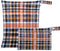 Haskirky Gouache Plaid 2 Pcs Cloth Diaper Wet Dry Bags,Waterproof and Washable Bag