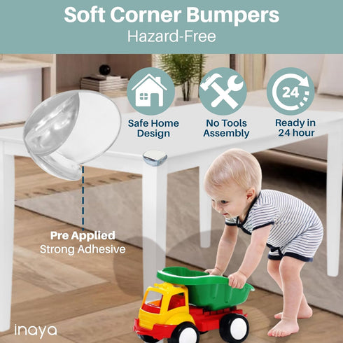 Pack Inaya Complete Baby Proofing Kit - Child Safety Hidden Locks for Cabinets & Drawers, Adjustable Safety Latches