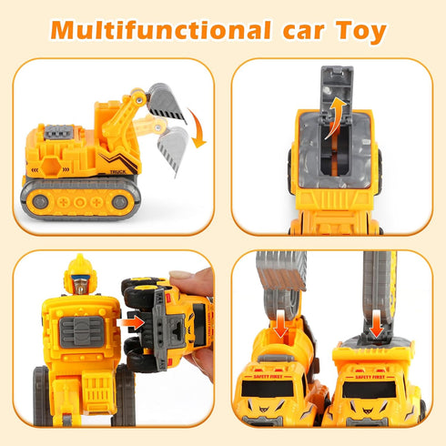 KESIYI 3 4 5 6 5-in-1 SetTransform 5+ Toys for Year Old Boys Detachable Construction Vehicles Robot Kids Toys Cars Easy