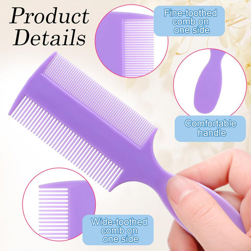 Singhoow 6 Pcs Baby Double Sided Fine Teeth Comb Dandruff and Lice Pet Flea Comb for Newborn Babies Adults Pets Baby