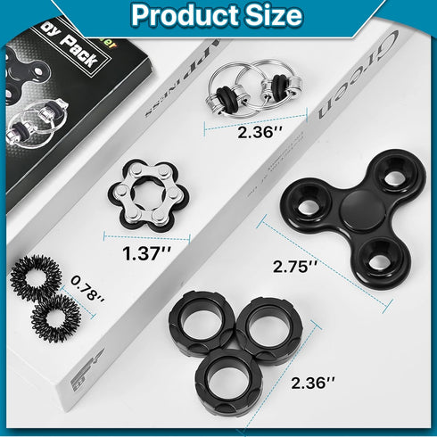 Pack Fidget Toys Adults Metal Fidgets for Classroom Cool Gadget Desk Toys for Teens Figette Spinner Figits Ring ADHD