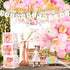 PYCALOW 1st 1st First Birthday Decorations Girl - Girl Decorations Include Balloon Garland Arch, Box, Backdrop, Hat