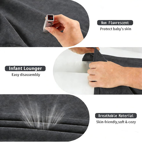 0-24 100% Cozy Baby Lounger Months Cotton-Snuggle Me Lounger,Soft & Breathable Baby Lounger for Newborn Play Mat,Infant