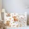 Mixweer Highland Cow Crib Bedding Set for Boys Girls Colorful Flower Baby