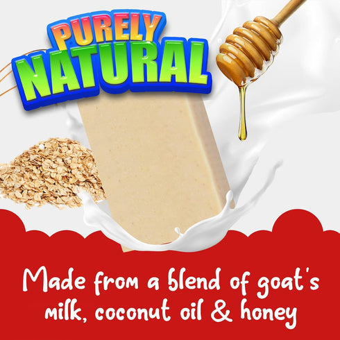 Baby Soap Natural Unscented Goat Milk Kids Soap Bar for Sensitive Skin Gentle Baby Wash & Bath Soap for Eczema, Dry
