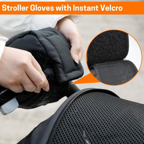 Warmmuffs, Aurya Stroller Gloves, Universal Stroller Winter Anti-Freeze Warm Mittens for Pram, Stroller, Pushchair