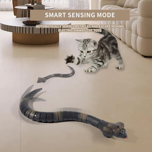6+ AMCHSURI Remote Control Snakes Realistic Rc Snake Prank Cobra Rechargeable Smart Sensing Cat Toy with Infrared
