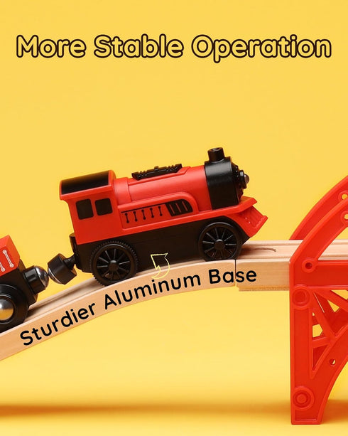 Set 2 3+ SainSmart Jr. Wooden Train Accessories, PCS Motorized Train for Toddlers with Magnetic Connection, Battery