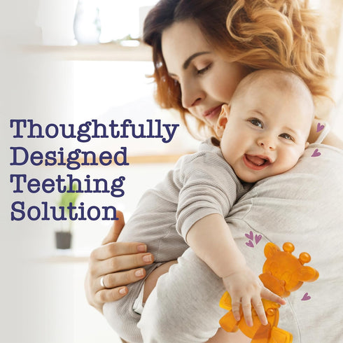 Bambeado LittleBamber Baby Teething Toy - Made with Natural Rubber & Amber Elements - Gentle Support, Easy to Hold