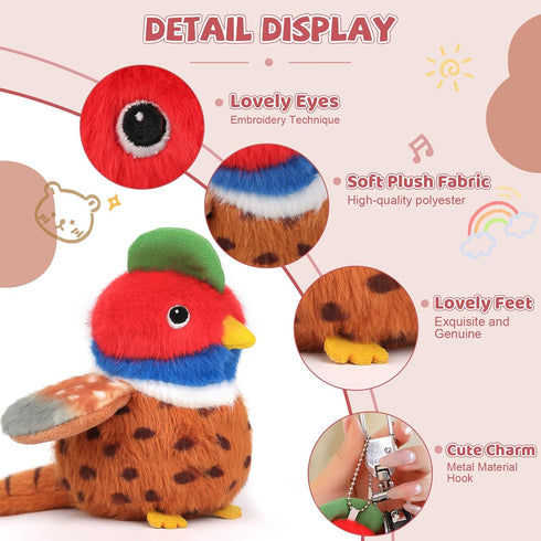 ABEARCAR Backpack Bird Stuffed Animal Realistic Cute Bird Plush Pendant Simulation Toy Plush Suitable Christmas