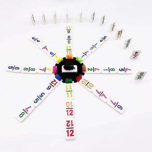 JOYOUSLIFE 12 Set 91 Mexican Train Dominoes with Numbers, Color Double Numerical Domine for Adults and Family, Classic