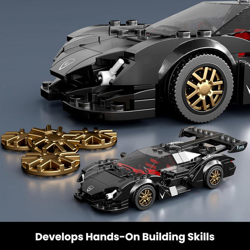 Set 355 8+ Mould King Super Sports Car Building with Display Case, Piece Race Car Model Construction Toy for Kids Ages